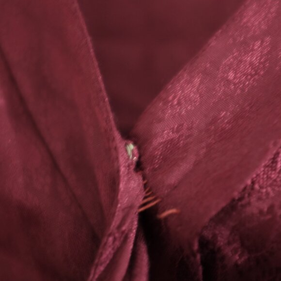 Band of Gypsies Burgundy Satin Wrap Blouse with Flutter Sleeves Size M - Picture 10 of 11